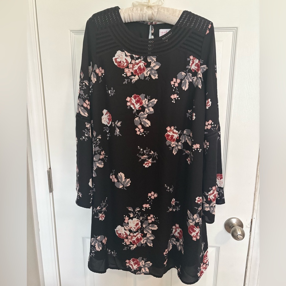 🌸🖤 Isabel Maternity Black Floral Long Sleeve Dress | Size Small 🖤🌸